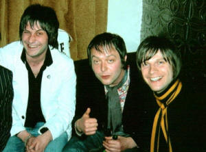 The Aftermath's Mick (left) and Johnny Cronin with Nick of the Kaiser Chiefs