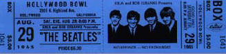 A ticket for the Beatles at the Hollywood Bowl