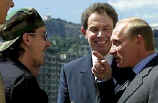 Bono meets with Putin and Blair in Genoa