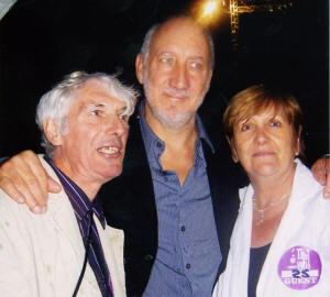 Irish Jack Lyons with his wife Maura and Pete Townshend