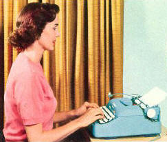 A female rock critic & her typewriter