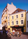 Street scene in the Old City, Tallinn, Estonia