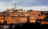 Siena and its cathedral, at sunset