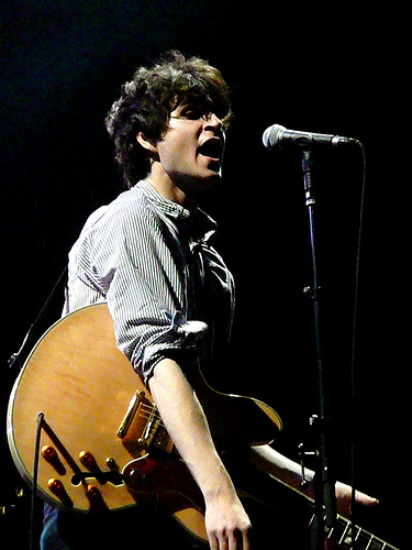 Ezra Koenig of Vampire Weekend onstage at Solidays 2008 in Paris