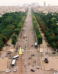 Looking up the Champs-Elysees from Place de la Concorde